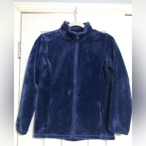 32 degrees heat purplish blue faux‎ fur full zip jacket girls size large 14/16